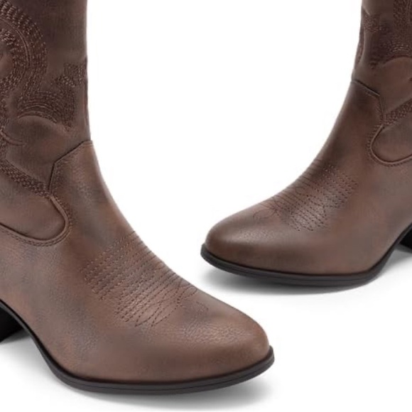 Brown Western Ankle Boots - Picture 4 of 14
